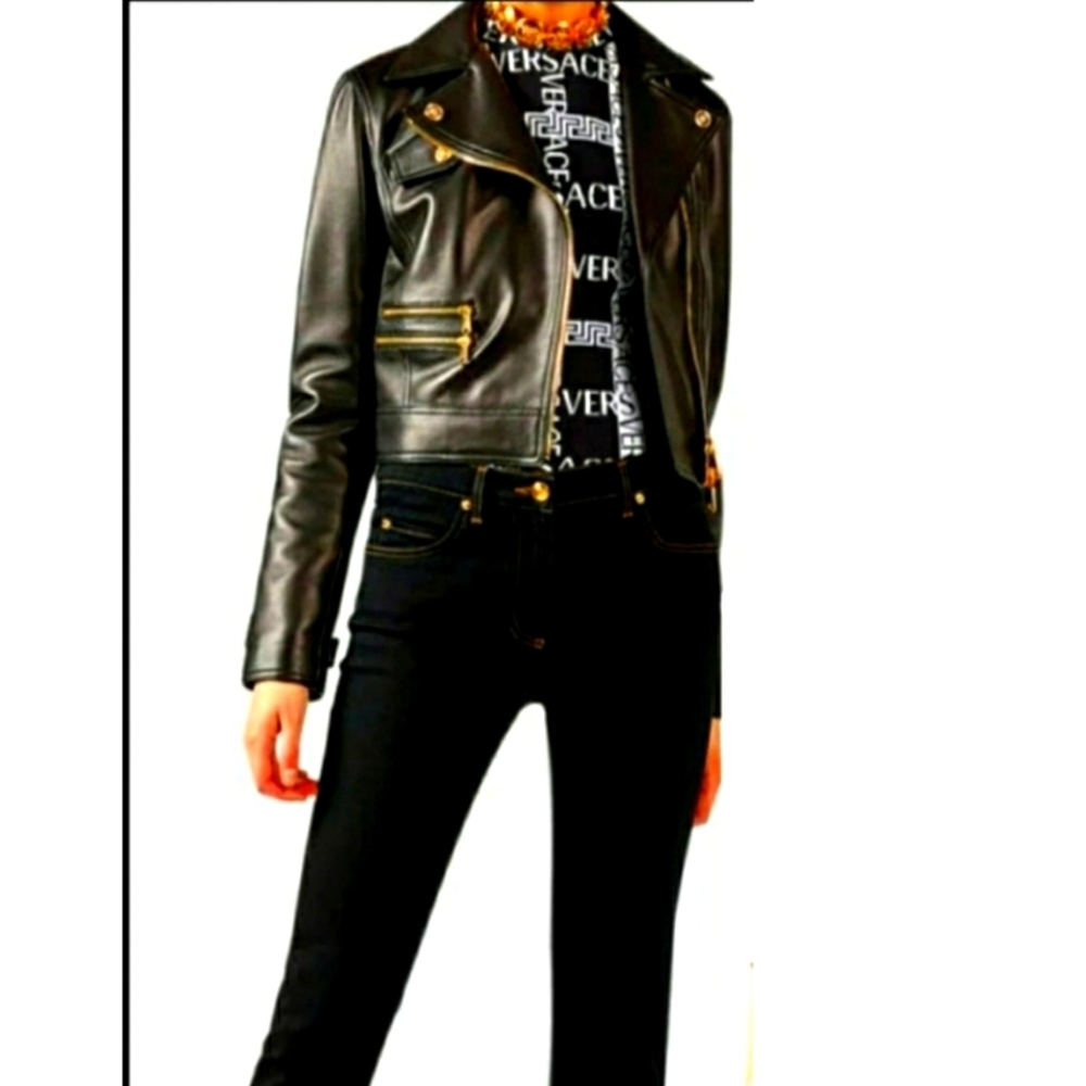 Authentic Versace Jeans Couture Coated Black Luxury Womens Italian Limited